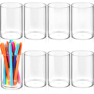 Porte-stylos et crayons transparent en acrylique unique, 2 compartiments, pour rangement de fournitures scolaires et de bureau, artisanat personnalisé. - Product Image 4