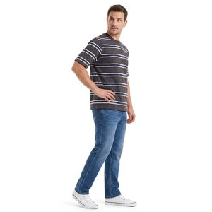 Premium Striped T-<b>Shirt</b> Crew Neck Short Sleeve Soft Cotton Blend Casual Comfortable Regular Fit Unisex Everyday Summer - Product Image 3