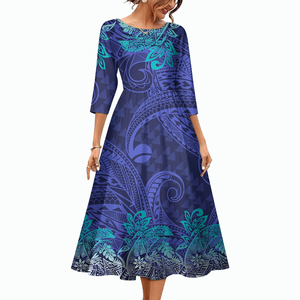 Ropa de Mujer, Vestidos de Noche, Estilo Tribal Polinesio con Tatuajes, Vestido Holgado, Ropa Casual de Calle, Vestidos Personalizados para Mujer - Product Image 1