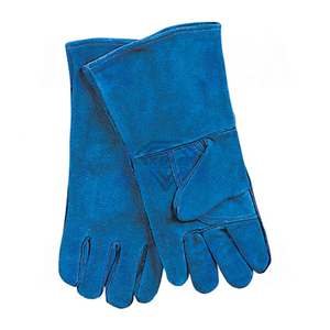 Custom Blue Split Cow Leather Welding <b>Gloves</b> Heat Resistant Safety Work <b>Gloves</b> <b>Long</b> Cuff Industrial Protective <b>Gloves</b> - Product Image 4