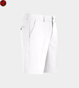 Shorts de golf pour hommes en toile blanche unie, avec logo frontal, plissés, décontractés, séchage rapide, respirants, taille mi-haute, pour sports de plein air - Product Image 6