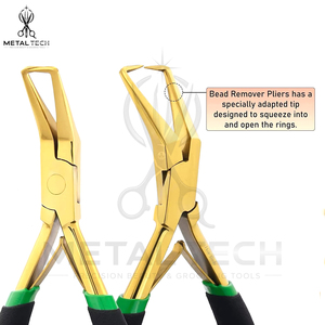 Juego de Pinzas para Remover Extensiones de Cabello de Acero Inoxidable Chapado en Oro, con Mandíbulas Rectas y Curvas, Abridor de Anillos Micro, Herramientas para Extensiones de Salón - Product Image 4