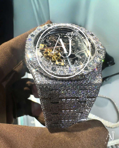 Reloj de Lujo Unisex de Acero Inoxidable con Esfera Analógica Esqueletizada y Moissanita Mecánica, con Caja de Regalo - Product Image 6