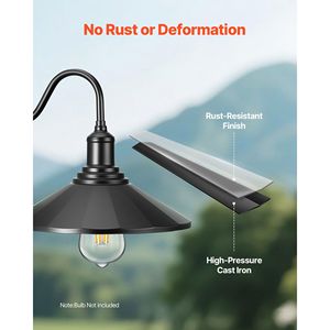 Lampada da Esterno Stile Fattoria con Collo di Cigno, Diametro 11,5 Pollici, Applique Vintage Antiruggine per Esterni, Garanzia 1 Anno - Product Image 5