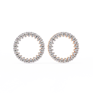 Boucles d'oreilles clous en moissanite plaqué argent, taille brillant, sertissage griffe, forme cercle, luxe, unisexe, fiançailles, minimalistes, usage quotidien - Product Image 1