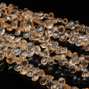 Citrine Faceted Pear Shape Natural <b>Stone</b> Beads Golden Topaz for Jewelry Making - Product Image 2