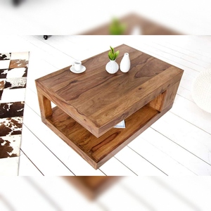 Mesa de Centro Moderna y Contemporánea de Madera Vandana de 90 cm con Estante, Acabado de Madera Ecológico y Duradero para Sala de Estar - Product Image 2