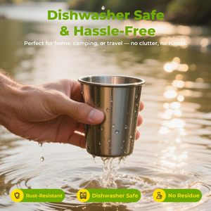 Gobelet en acier inoxydable pour le camping avec couvercle, tasse à boire portable pour les voyages, la randonnée, le pique-nique, les activités de plein air - Product Image 3