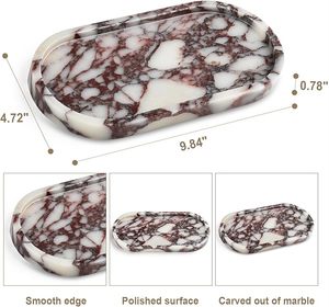 Affordable Handmade Marble Vanity Organizer <b>Tray</b> for Bathroom Essentials, Cosmetics, Perfumes and Countertop <b>Storage</b> - Product Image 3