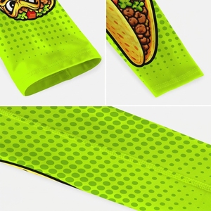 Manchon de bras imprimé en polyester avec motif Taco pour hommes, impression numérique, style sportif, longueur intégrale, fond vert - Product Image 5