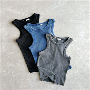 Débardeur de sport décontracté en coton 100 % tricoté avec logo personnalisé pour femme - Product Image 5