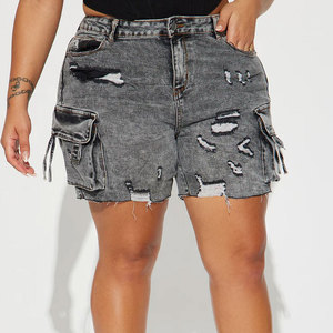 Shorts de Mezclilla para Mujer, Transpirables, de Secado Rápido, 100% Algodón, Cintura Elástica, Estampado Personalizado, 180g, Personalizables, Alta Calidad, Tallas Personalizadas - Product Image 3