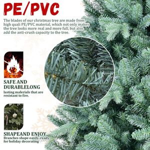 <b>8ft</b> Unlit Artificial Blue Spruce <b>Christmas</b> <b>Tree</b> with 2848 Branch Tips Hinged Structure Metal Base Indoor Use - Product Image 4