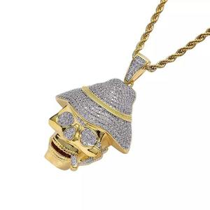 Colgantes de Esqueleto de Personajes de Dibujos Animados Hip Hop, Bañados en Oro con Diamantes, Ideales para Regalos de Boda, con Cadena de Cuerda - ¡Venta Caliente! - Product Image 5