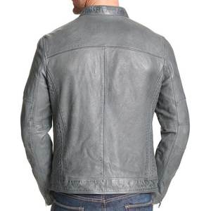 แจ็คเก็ตสีเทาปักโลโก้ตามสั่งขายดีสำหรับผู้ชาย แจ็คเก็ตหนังวินเทจสำหรับผู้ชาย แจ็คเก็ตสตรีทแวร์ แจ็คเก็ตฤดูหนาวคุณภาพสูง - Product Image 5