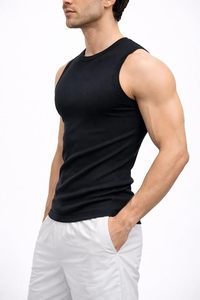 Camiseta Deportiva de Algodón Acanalado para Hombre, Sin Mangas, Sin Costuras, Ropa Deportiva, Material Peinado Anillado, Venta al por Mayor India - Product Image 4