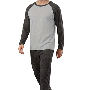 Ensemble de pyjama pour homme en coton tricoté 100% - 180g - 2 pièces - Manches longues - Pantalon long - Respirant - Vêtements de détente thermiques - Bangladesh - Product Image 1
