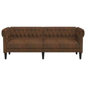 Canapé Chesterfield en tissu marron 100% polyester avec contreplaqué et bois massif pour salon - Product Image 4