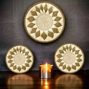 Decoración de Pared de Bambú Tejido, Diseño Art Deco, para Sala de Estar, Venta al por Mayor - Product Image 4