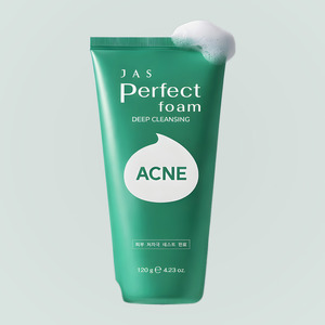 Espuma Limpiadora Facial Jyas Perfect White Collagen Acne, Cuidado de la Piel Coreano K-Beauty, Hecho en Corea - Product Image 1