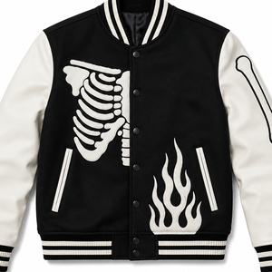 SHH INDUSTRIES Custom Premium <b>Men's</b> Wool Varsity <b>Jacket</b> Embroidered Letterman Baseball Bomber <b>Jacket</b> OEM ODM Private Label - Product Image 3