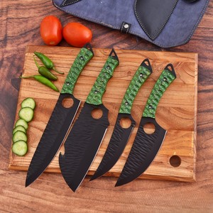 Hand Forged Stainless Steel 4-Piece Chef <b>Knife</b> Set Matte Finish Wooden Handle Ambidextrous Modern <b>Kitchen</b> <b>Knives</b> - Product Image 1