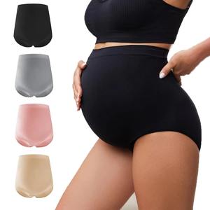 Short de maternité compressif taille haute noir, respirant, en Spandex et Nylon, effet push-up, pour la grossesse, style cycliste, personnalisable, faible MOQ - Product Image 6