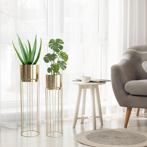 Jardinera de Hierro para Exteriores con Soporte, Diseño Moderno, Duradera y Ligera, para Decoración de Jardín Interior/Exterior del Hogar y Oficina, Juego de 2 - Product Image 4