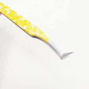 Pince à cils jaune pour extensions, outil d'application de cils à pointe argentée pour volume / Pour artistes en extensions de cils et salons de beauté professionnels - Product Image 4