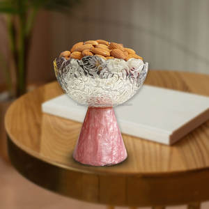 Dernier Style Décoratif Métal Forme Ovale Grand Bol Argent Enduit De Résine et Or Vase pour Mariages Décor Hôtels Cadeaux - Product Image 4