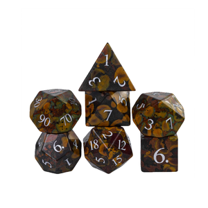 Dés en pierre de haute qualité, jaspe fruité, cristal naturel, pierres de guérison Reiki, pierres gravées, ensemble de dés personnalisés, cristal viking. - Product Image 2