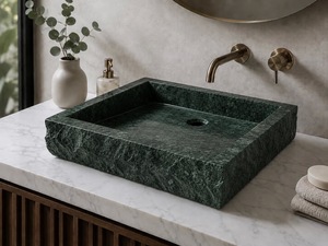 Vasque rectangulaire en marbre naturel, sculptée à la main, moderne, pour salle de bain de luxe, hôtel, meuble-lavabo, usage domestique, fournisseur en gros - Product Image 1