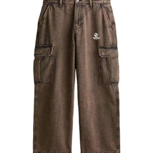 Jean droit en denim selvedge personnalisé pour homme, extensible, vintage, délavé, 100 % coton, taille haute, séchage rapide, respirant - Product Image 6