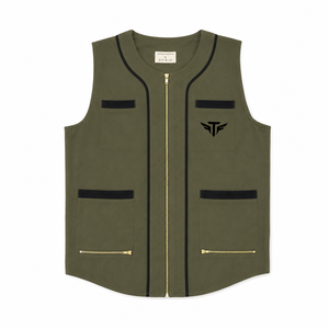 Chaqueta de Barbero Profesional Tactus Industries para Hombre, Negra, Sin Mangas, 2 Bolsillos para Herramientas, Ecológica, de Secado Rápido, Transpirable, de Lona - Product Image 4
