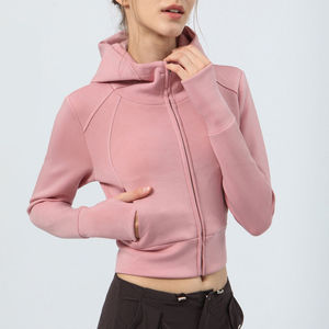 Vente en gros de sweats à capuche courts personnalisés pour femmes, en coton, style streetwear, impression graphique, marque privée, coupe décontractée, fournisseur - Product Image 1