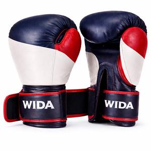 Guantes de Boxeo Muay Thai Profesionales con Logotipo Personalizado, de Cuero, Antideslizantes, con Correa de Muñeca Ajustable, Cómodos y de Secado Rápido, para Artes Marciales - Product Image 1