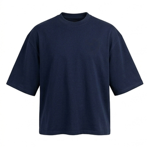 เสื้อยืดสตรีทแวร์ผู้ชาย ผ้าฝ้ายนุ่ม ทรงหลวม เสื้อยืดผ้าฝ้ายหนา สตรีทแวร์ลำลอง เสื้อยืดแขนสั้นผู้ชายลำลอง - Product Image 1