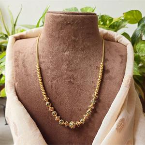 18K Gold Plated Brass Long Link Chain with Cubic Zirconia and Imitation Pearl for Wedding - Product Image 3