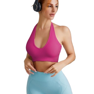 Breathable Wholesale <b>Women</b> Sports Bra High Support Yoga <b>Women</b> Sports Bra Sexy Tennis <b>Women</b> Gym Wear Top <b>White</b> Dyed Backless - Product Image 5