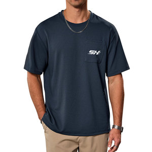 T-shirt de sport ample et moderne pour homme à manches courtes avec poche – Vêtement de musculation stylé – Fabricant de vêtements de sport - Product Image 1