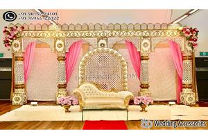 Decoración de recepción de boda contemporánea fondos de escenario gran recepción de boda decoración de escenario Calgary último escenario de boda de Bollywood - Product Image 6