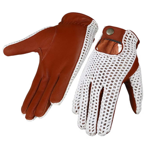 Gants de moto en cuir de mouton pour homme, économiques, marron, à écran tactile, thermiques, écologiques, pour la conduite hivernale, de la marque Wolson Industry - Product Image 4