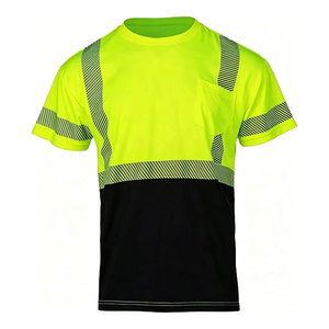 Camiseta de Seguridad Reflectante para Hombre, Manga Corta, Cuello Redondo, Estilo Ropa de Trabajo, Diseño a Rayas, Secado Rápido, Corte Regular, 100% Poliéster - Product Image 2
