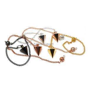 Vente en gros pendule en métal à cône uni à vendre artisanat en cristal Reiki méditation inspiration bouddhisme Feng Shui pendules en métal - Product Image 5