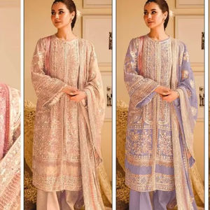 ชุดสัลวาร์ คามีซ ผ้าวิสโคส โมดอล จอร์เจตต์ คุณภาพดีเยี่ยม งานปักหนัก แบบยังไม่เย็บติดกัน คอลเลคชั่นล่าสุดสำหรับอีด ปี 2025 - Product Image 5