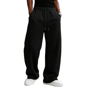 Men's Baggy Fleece Sweatpants Wide Leg Cotton Jogger Pants Loose Fit Drawstring Waist Casual <b>Trousers</b> <b>with</b> <b>Pockets</b> - Product Image 1