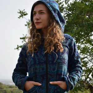 Chaqueta con capucha estilo bohemio, abrigo cálido con capucha para otoño e invierno, ropa para festivales, ropa exterior en capas con diseño cómodo - Product Image 1