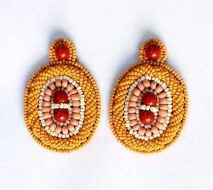 Perles de rocaille légères faites à la main multi-couleurs avec broderie en coton perlé d'Uttar Pradesh pour femmes et filles BY MULTI - Product Image 1