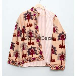 Chaqueta Cotrise Bordada a Mano con Cuello Mandarín, Diseño Vintage, Ecológica, de Secado Rápido, Transpirable, con Forro de Algodón, para Primavera y Otoño - Product Image 1