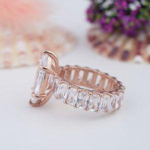 Anillo de Plata de Ley 925 con Moissanita de Corte Marquesa Grande en Forma de Corazón, Bañado en Rodio y Oro de 14K, Estilo Vintage, el Más Vendido - Product Image 2